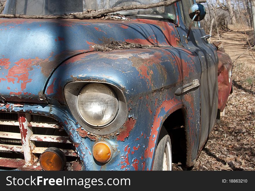 The light of an old Chevy truck.