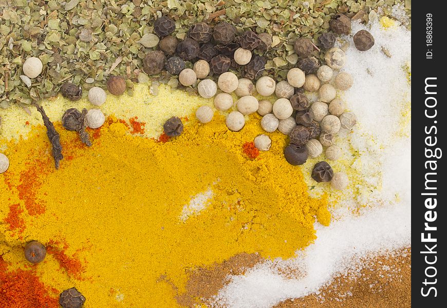 Different spices, colorful and macro. Different spices, colorful and macro