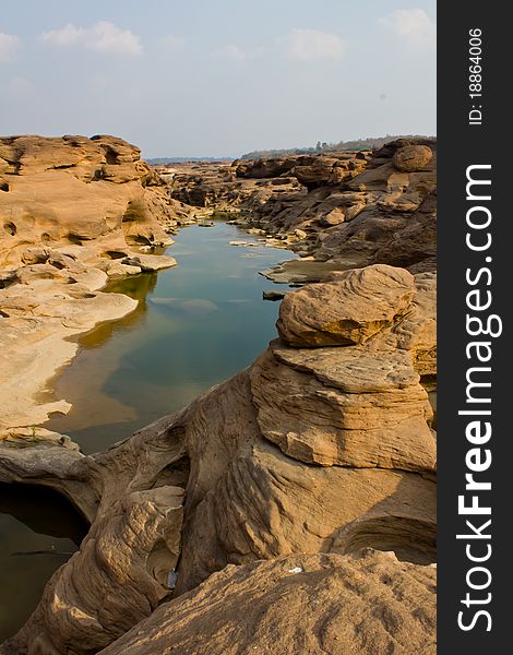 Small canyon in Maekong river, Ubonratchathani province, Thailand