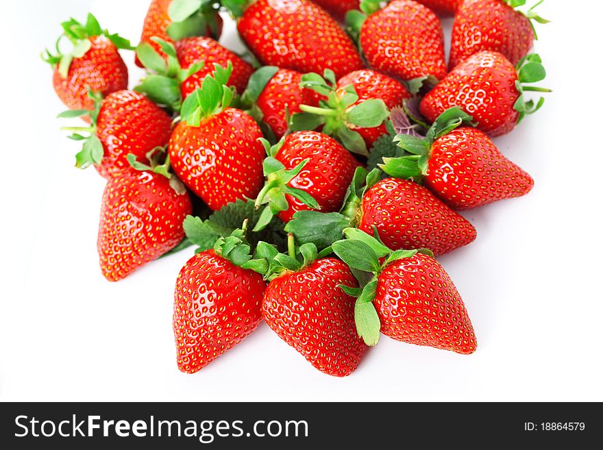 Bright juicy fresh strawberries