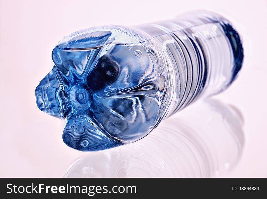 Water bottle on a light background