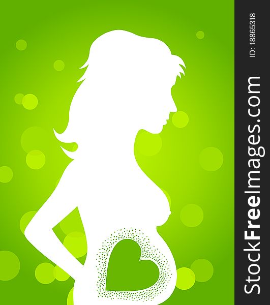 Silhouette of the pregnant girl against colours. A illustration. Silhouette of the pregnant girl against colours. A illustration