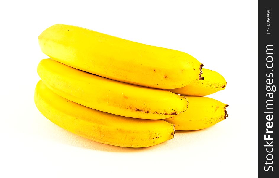 Fresh yellow bananas on white background. Fresh yellow bananas on white background.