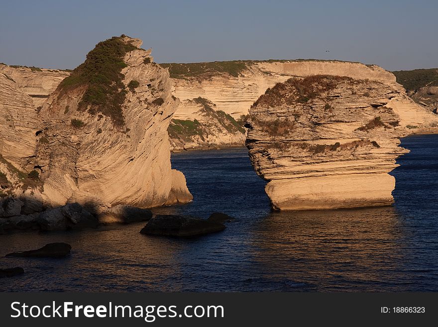 Cliff coast, Bonifacio, South Corsica