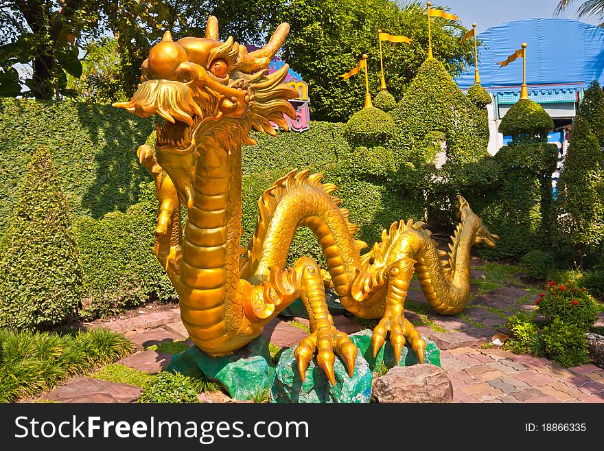 Olden chinese dragon in green park H. Olden chinese dragon in green park H