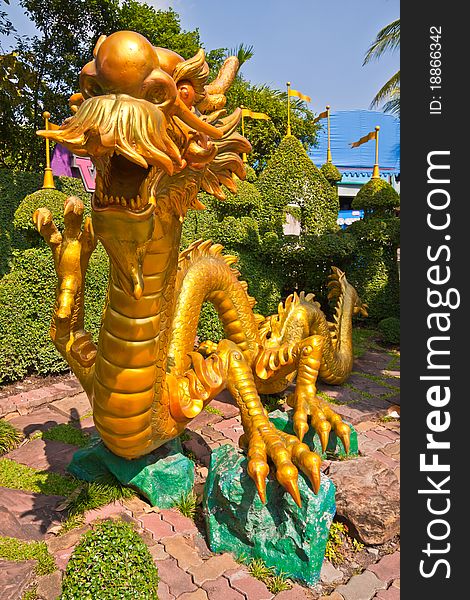 Golden Dragon In Park
