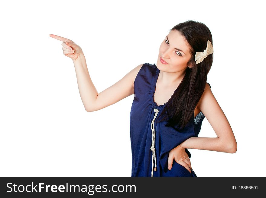 Attractive Woman Pointing Her Finger