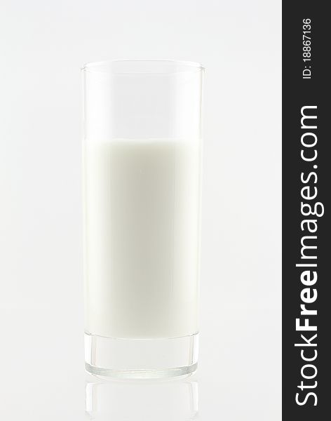 Glass of milk isolated on white.