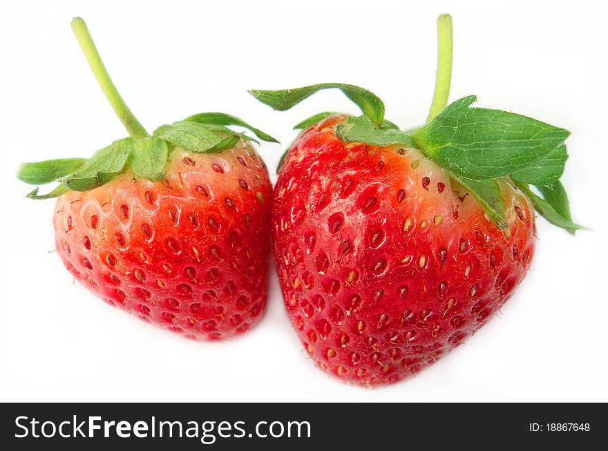 Strawberry fruit over white bankground