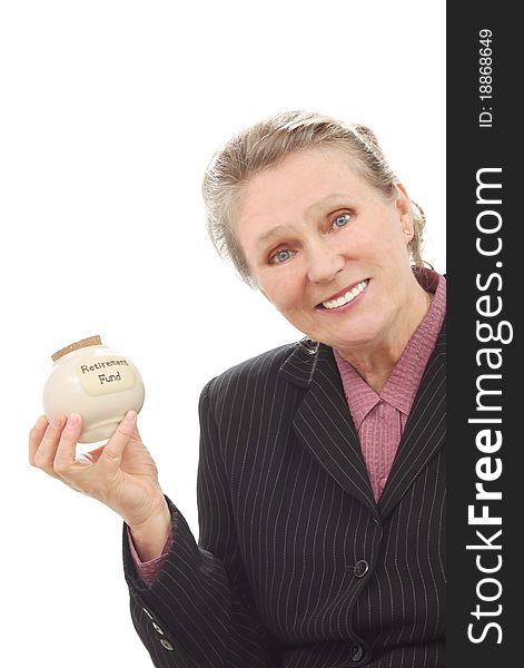 Woman with retirement fund
