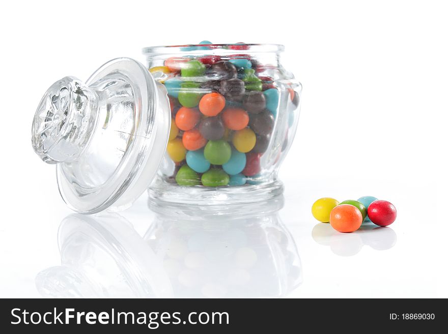 Colorful candies over white background. Colorful candies over white background