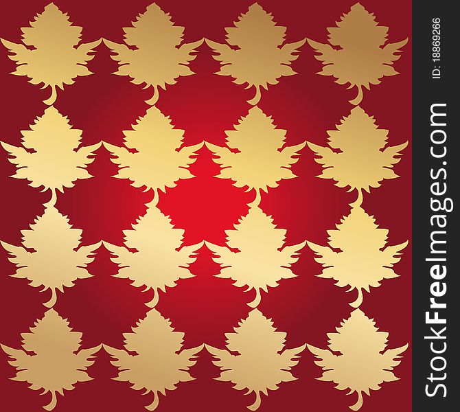 A background with repeated maple leave ornaments for different using or design. A background with repeated maple leave ornaments for different using or design