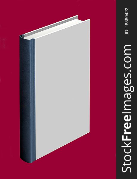White plain book standing with red background. White plain book standing with red background