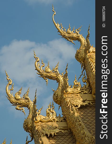 Decoration on top of roof at Wat Rong Khun Chiang Rai province Thailand. Decoration on top of roof at Wat Rong Khun Chiang Rai province Thailand