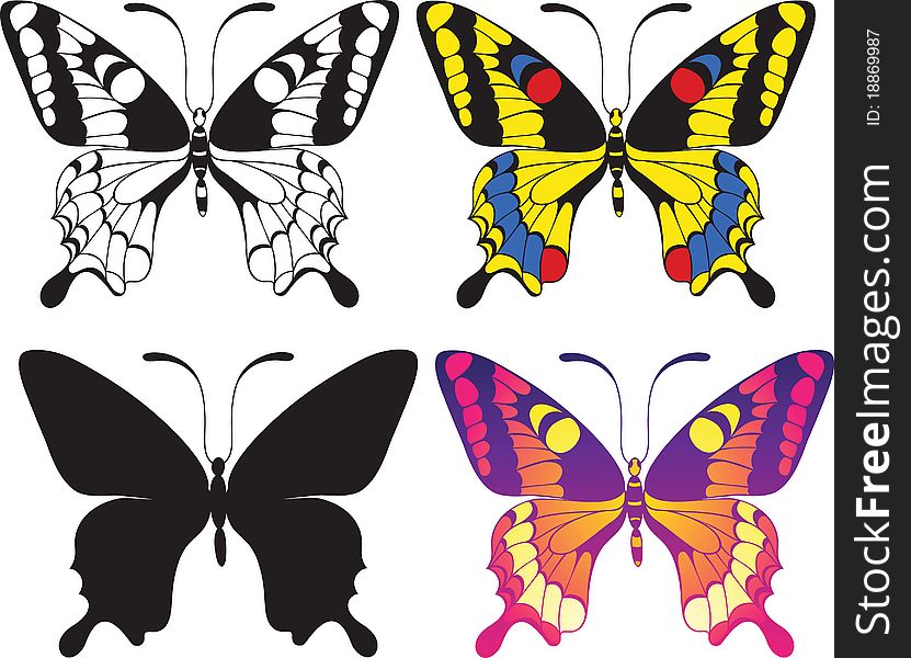 Set Of Butterflies