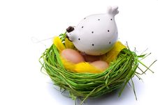 Eggs In Nest Stock Photo
