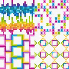 Vector Set Of Abstract Colorful Tile Backgrounds Stock Photography