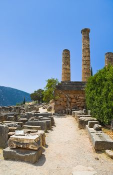 Ruins Of The Ancient City Delphi, Greece Royalty Free Stock Images Ruins Of The Ancient City Delphi, Greece Royalty Free Stock Images