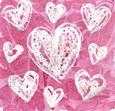 Hearts Painted With Watercolor Paint Stock Photos Hearts Painted With Watercolor Paint Stock Photos