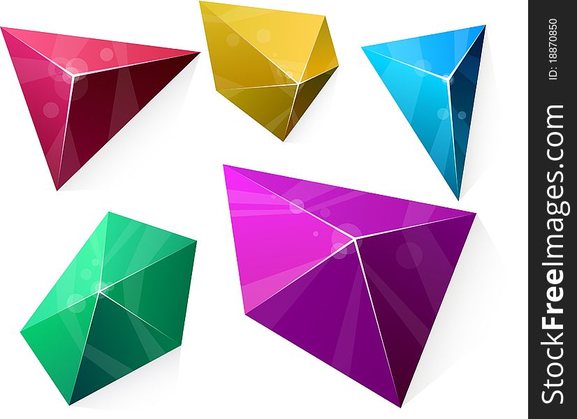 Color variation of Polygonal vivid pyramid. Vector EPS8. Color variation of Polygonal vivid pyramid. Vector EPS8.