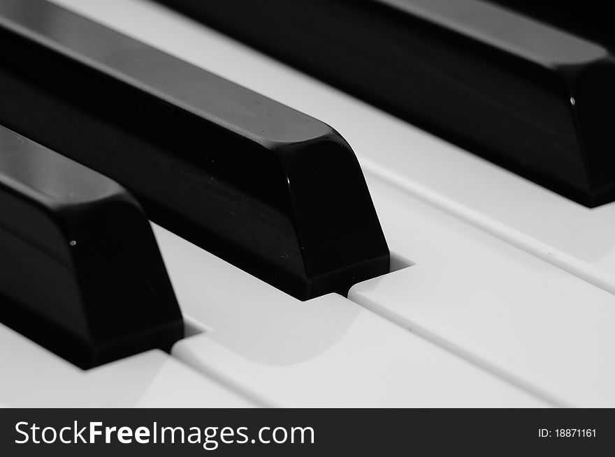 Piano keyboard closeup