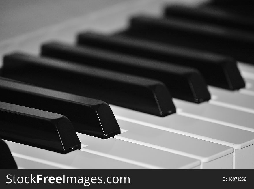 Closeup picture of a piano keyboard. Closeup picture of a piano keyboard