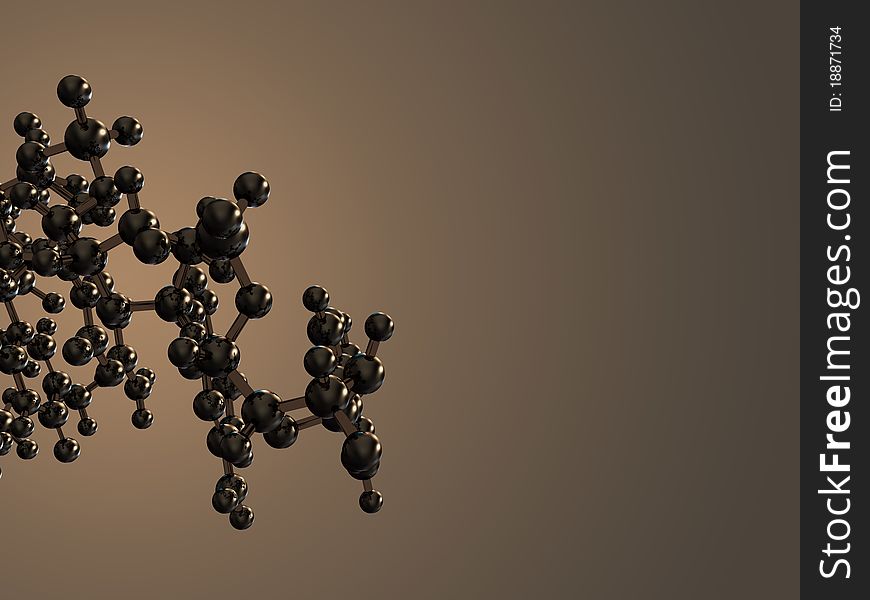 Brown glossy DNA structure on dark background