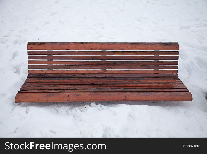 Park bench in the snow