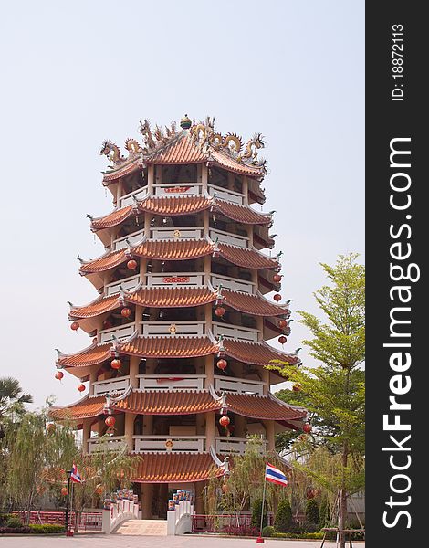 Chinese Pagoda clear air high in the sky bright. Chinese Pagoda clear air high in the sky bright