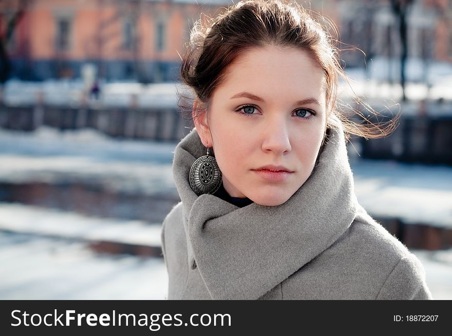 Portrait of a young woman outdoors. Portrait of a young woman outdoors