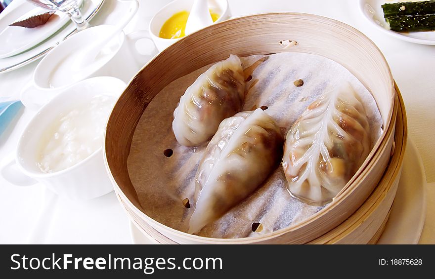 Steamed dumplings , the most popular chinese food.