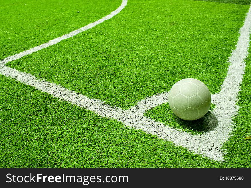 Corner edge of the lawn. Area for the corner kick football The ball is located. Corner edge of the lawn. Area for the corner kick football The ball is located.