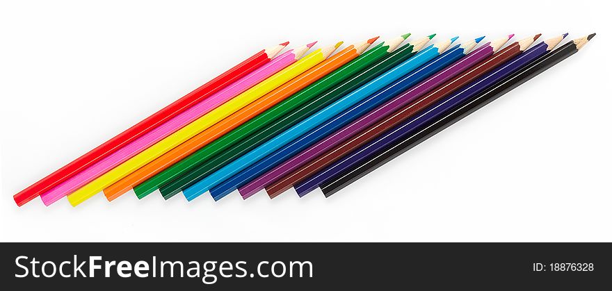 Color Pencils isolated on white background