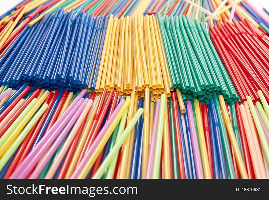 Group of plastic straw  arrangement. Group of plastic straw  arrangement