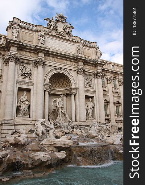 The majestical Trevi fountain in Rome, Italy