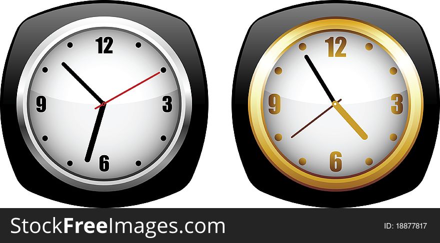 Office clock, illustration eps8. Office clock, illustration eps8