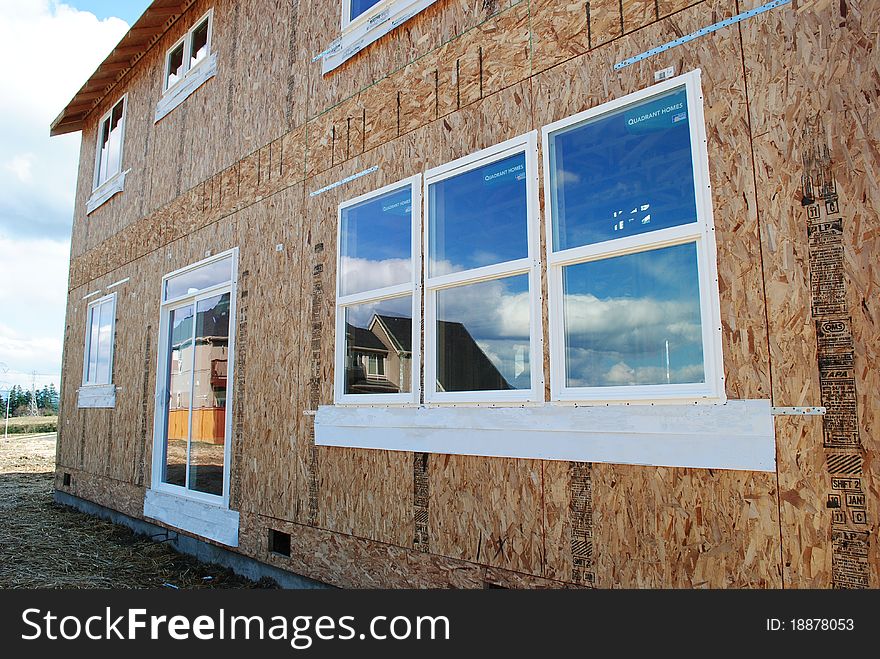 A new home being constructed. A new home being constructed