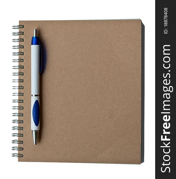 Recycle Notebook Brown Cover With Pen