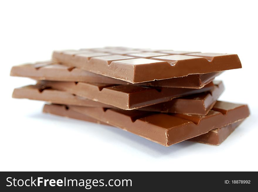 Stack of milk chocolate bars