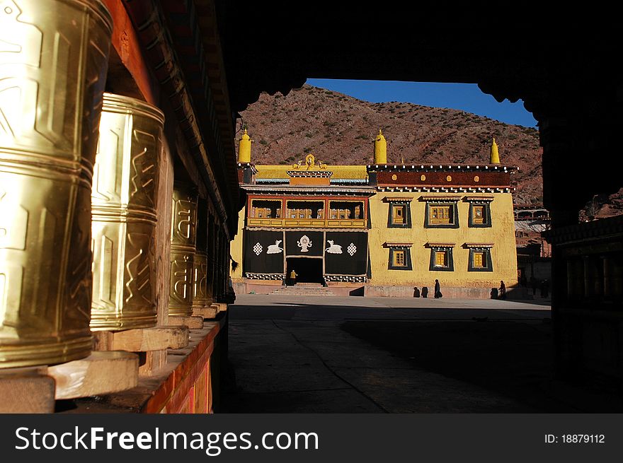 Landscape of a famous historic lamasery in Tibet. Landscape of a famous historic lamasery in Tibet