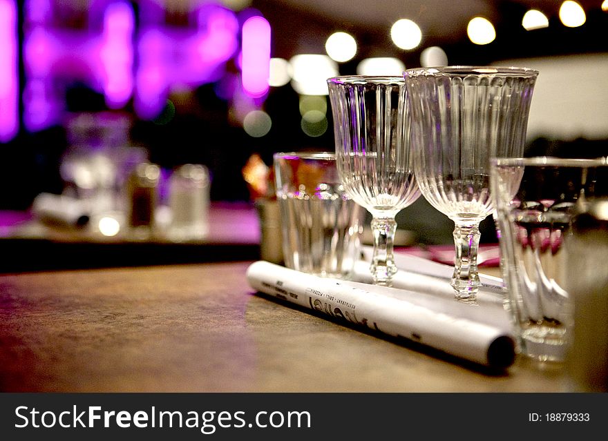 Empty dressed table in a restaurant