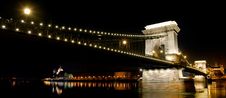Chain Bridge Of Budapest By Night Stock Photo