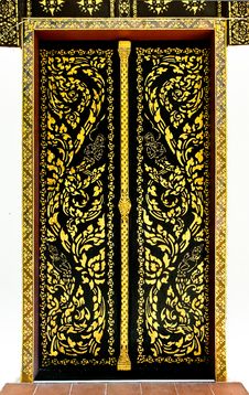 Lai Thai Temple Door Royalty Free Stock Photos Lai Thai Temple Door Royalty Free Stock Photos