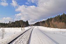 Railroad In Winter Forest Stock Image Railroad In Winter Forest Stock Image