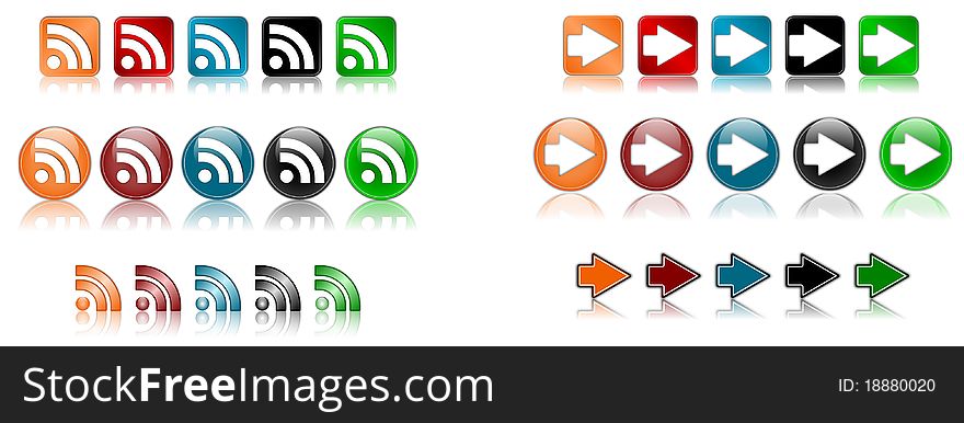 Set of rss icons, created with inkscape.