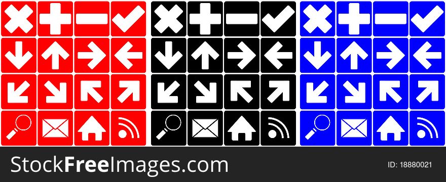Set of many different icons, created with inkscape.