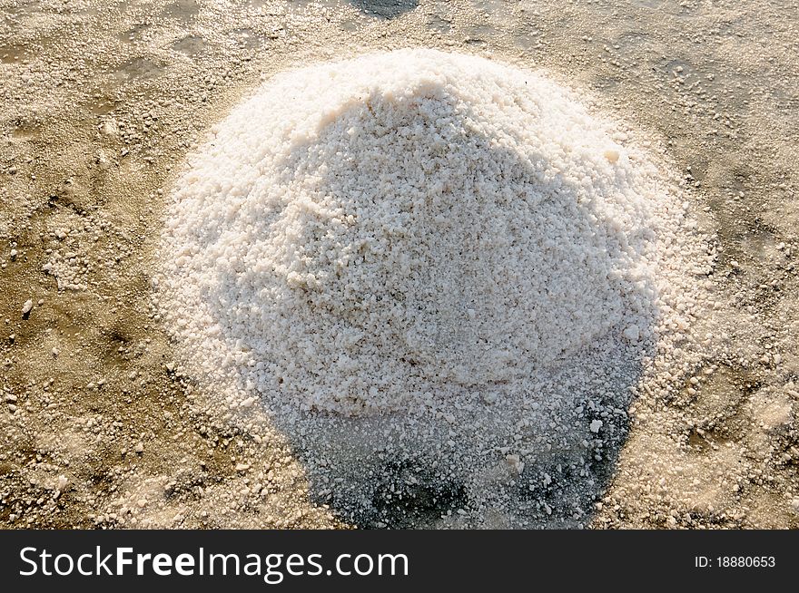 Heap of sea salt in Thailand. Heap of sea salt in Thailand