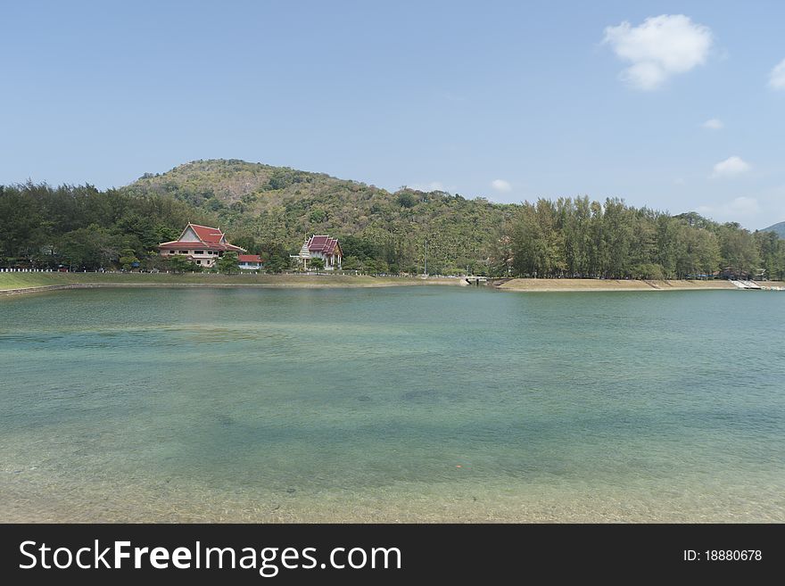 Phuket Island Thailand with Buddhist temple. Phuket Island Thailand with Buddhist temple