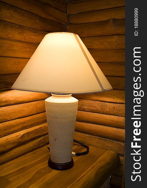 Lamp With Wooden Background