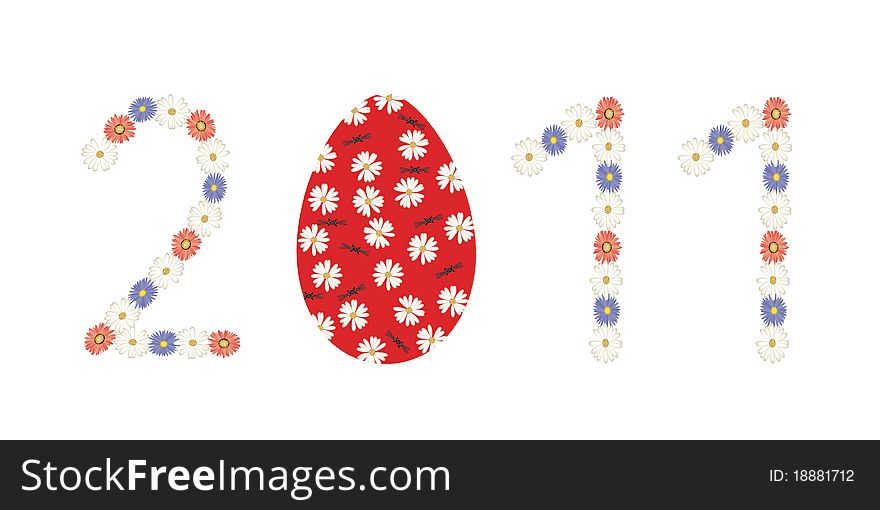 Easter 2011 letters made og flowers and egg